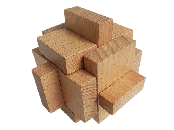 Brother of Heart Kongming Lock Solid Wood Brain Teaser Puzzle