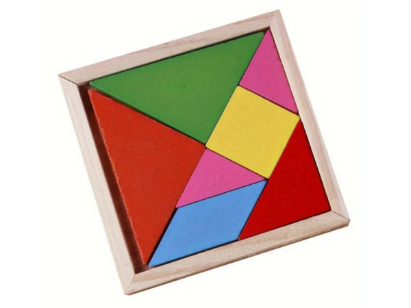 Multi-Coloured Square Popular Wooden Puzzle Tangram