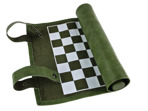 Green Travel Roll Up Chess Set 13 Inch - Image 4