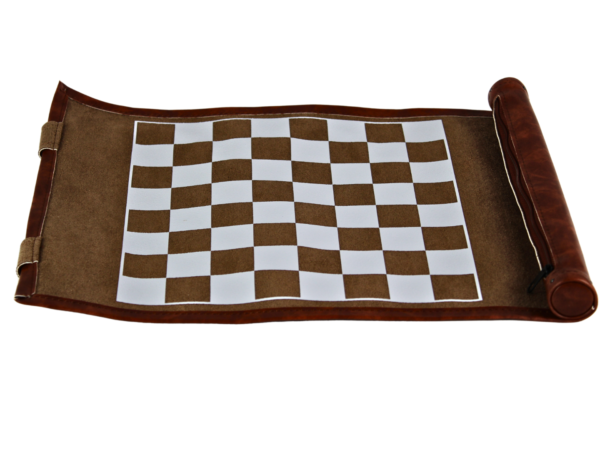 Brown Travel Roll Up Chess Set 13 Inch - Image 2