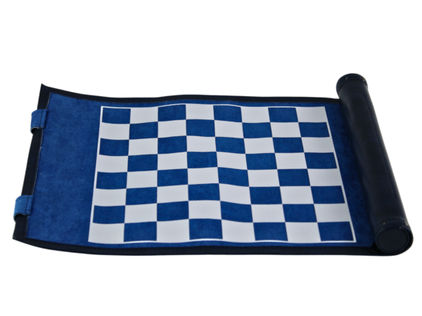Blue Travel Roll Up Chess Set 13 Inch - Image 2