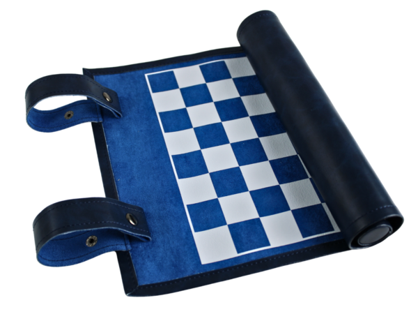 Blue Travel Roll Up Chess Set 13 Inch - Image 3