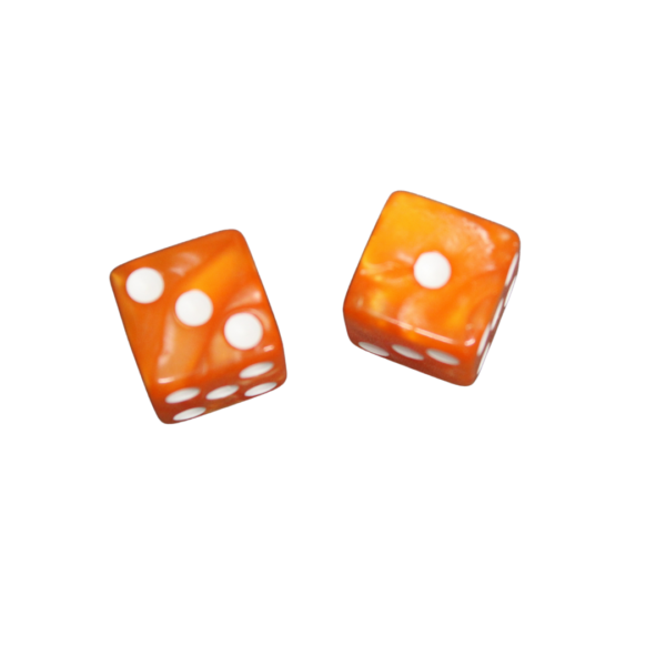 Tangy Orange 16 mm D6 Dice Roll Playing Dices with White Dots - Image 2