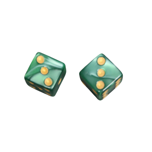 Turquoise Blue 16 mm D6 Dice Roll Playing Dices with Yellow Dots - Image 2