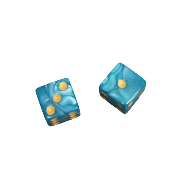 Light Blue 16 mm D6 Dice Roll Playing Dices with Yellow Dots - Image 2