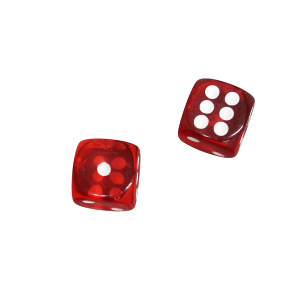 Translucent Red 14 mm D6 Roll Playing Game Dices with White Dots - Image 2