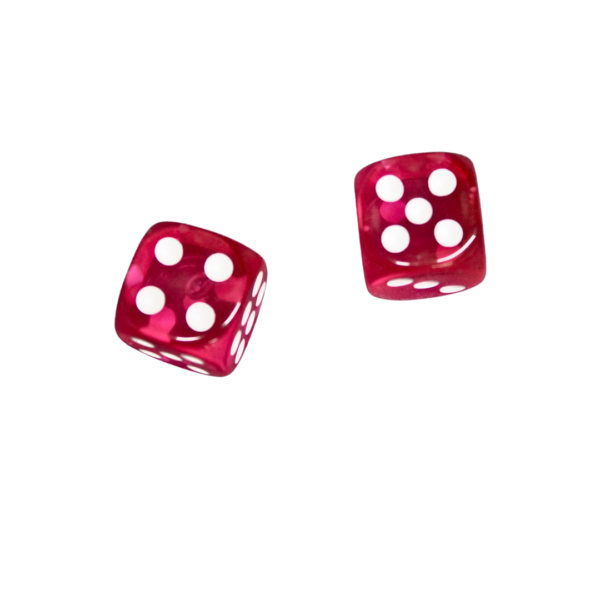 Translucent Pink 14 mm D6 Roll Playing Game Dices with White Dots - Image 2