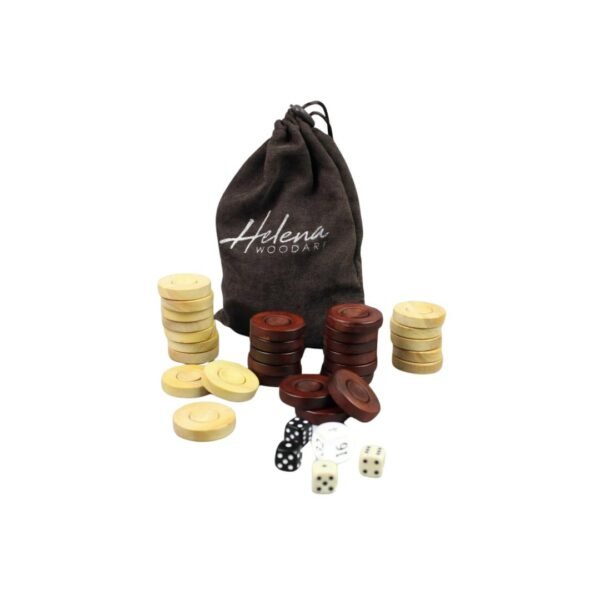 Wooden Helena Backgammon Pieces 30 mm - Image 2