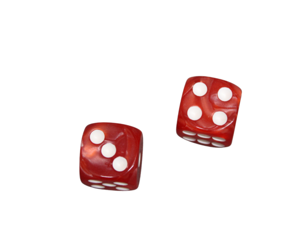 Deep Red Rounded Marble Effect 16 mm D6 Dice Roll Playing Dices with White Dots - Image 2