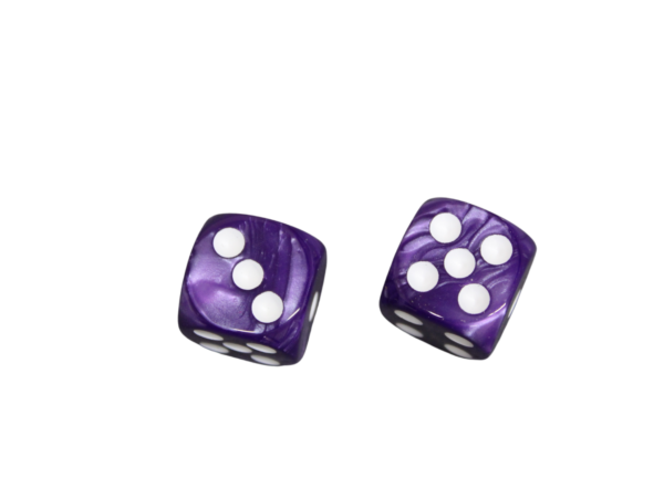 Wine Purple Rounded Marble Effect 16 mm D6 Dice Roll Playing Dices with White Dots - Image 2