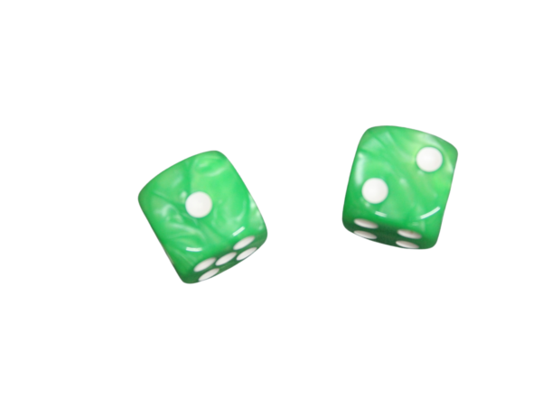 Pine Green Rounded Marble Effect 16 mm D6 Dice Roll Playing Dices with White Dots - Image 2